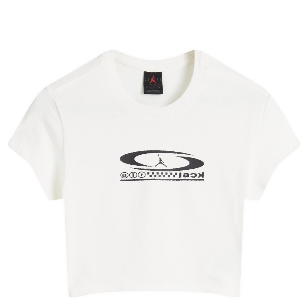 Travis Scott Cactus Jack Air Jordan White Graphic Crop Top